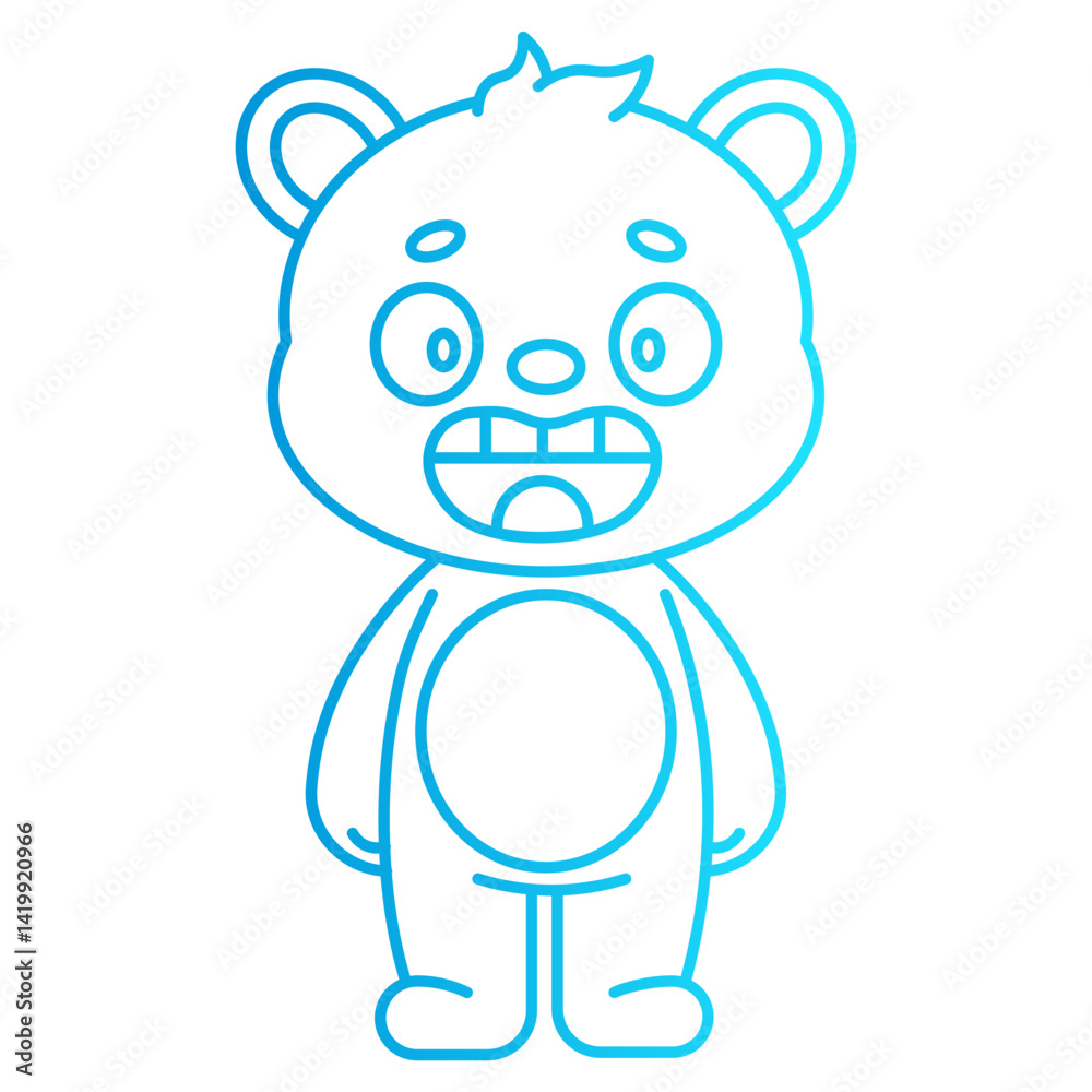 Naklejka premium character cartoon bear with style gradient