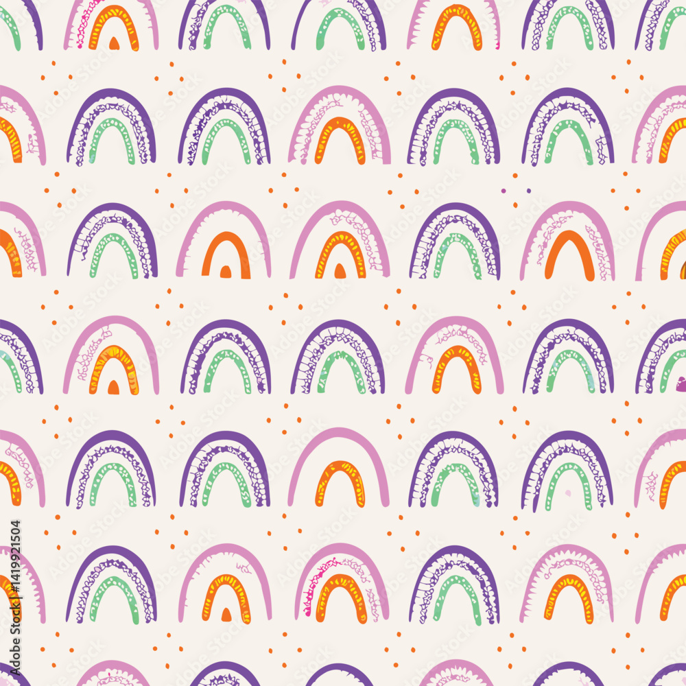 Seamless Pastel Rainbow Arc Pattern Seamless Pastel Rainbow Arc Pattern