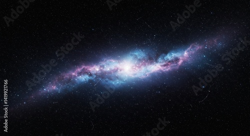 Vibrant Spiral Galaxy with Star Constellations in Deep Space