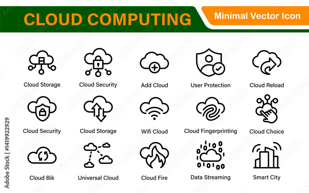 Cloud Computing and Quantum Technology Icon Set – Vector, Outline, Minimal, Line, Illustration – AI, Data Science, Blockchain, Cybersecurity, Neural Network Cloud Computing and Quantum Technology Icon Set – Vector, Outline, Minimal, Line, Illustration – AI, Data Science, Blockchain, Cybersecurity, Neural Network