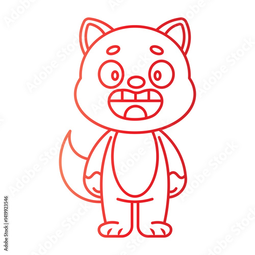 dog gradient character cartoon