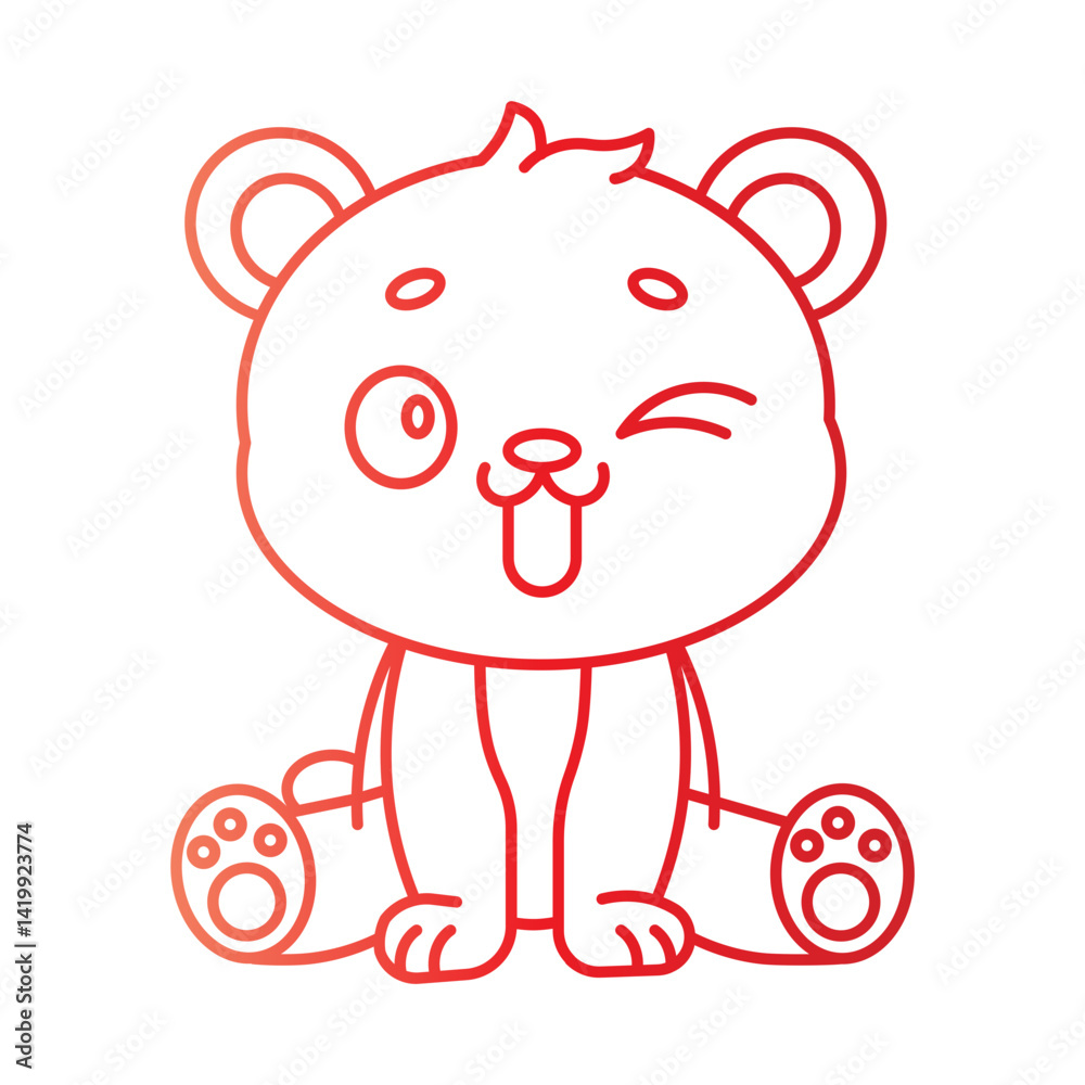 Obraz premium bear gradient character cartoon
