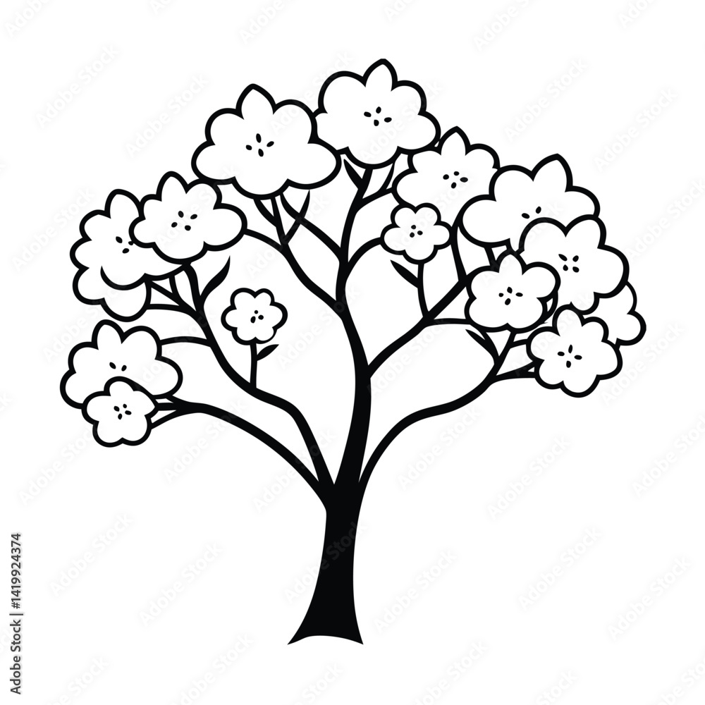 Fototapeta premium Plum Blossom Tree in Bloom