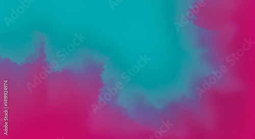 Abstract Teal and Pink Watercolor Background Trendy Gradient Design Fluid Art Texture