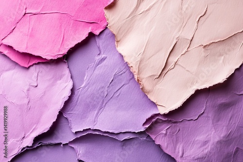 Wallpaper Mural In this abstract piece, textured overlapping shapes in pink, purple, and violet shades merge to form a gradient of color Torontodigital.ca