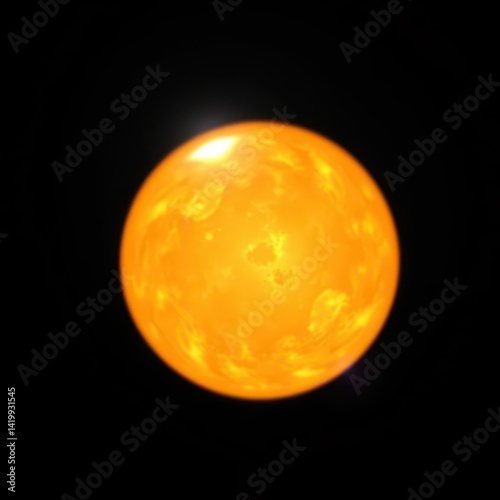 Close-up of a miniature sun, seemingly blown into a sphere, glowing softly, celestial, power, myth