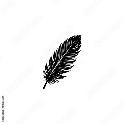 Silhouette Feather Vector in Minimal Style