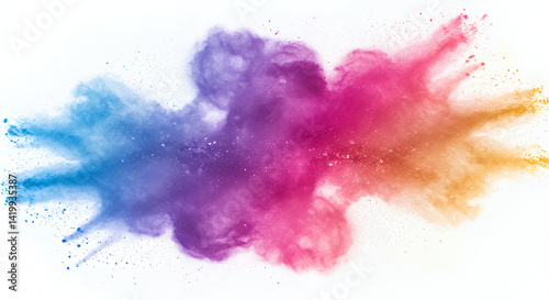 Vibrant Rainbow Color Powder Explosion Abstract Art Background Holi Festival