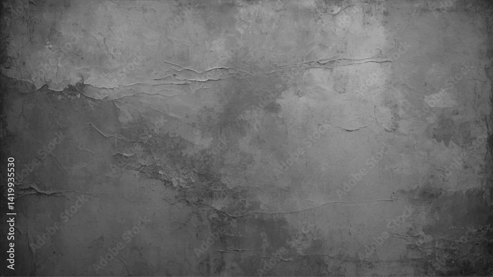 Fototapeta premium Grunge texture effect. Distressed overlay rough textured on dark space. Realistic gray background. Graphic design element concrete wall style concept for banner, flyer, poster, brochure, cover.