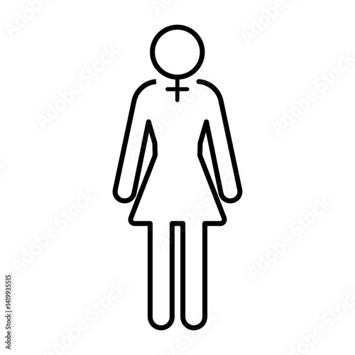 Female gender icon symbol outline illustration