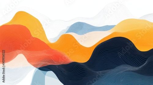 Abstract Colorful Wave Patterns in Vibrant Modern Design Art