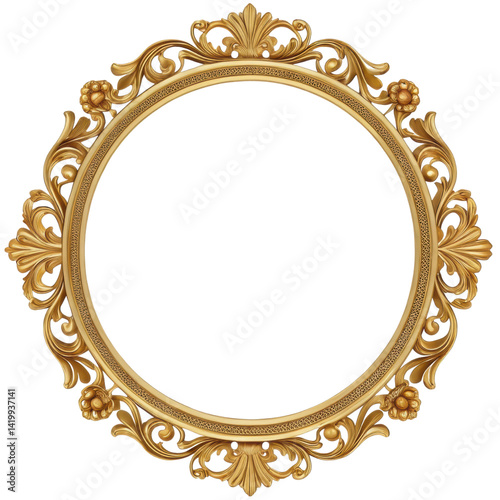 Wallpaper Mural Ornate vintage frame with intricate floral designs, ideal for displaying artwork or photographs. Torontodigital.ca