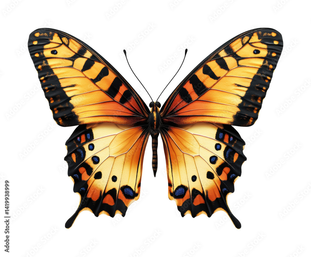 Fototapeta premium Vibrant monarch butterfly nature wildlife isolated on transparent background
