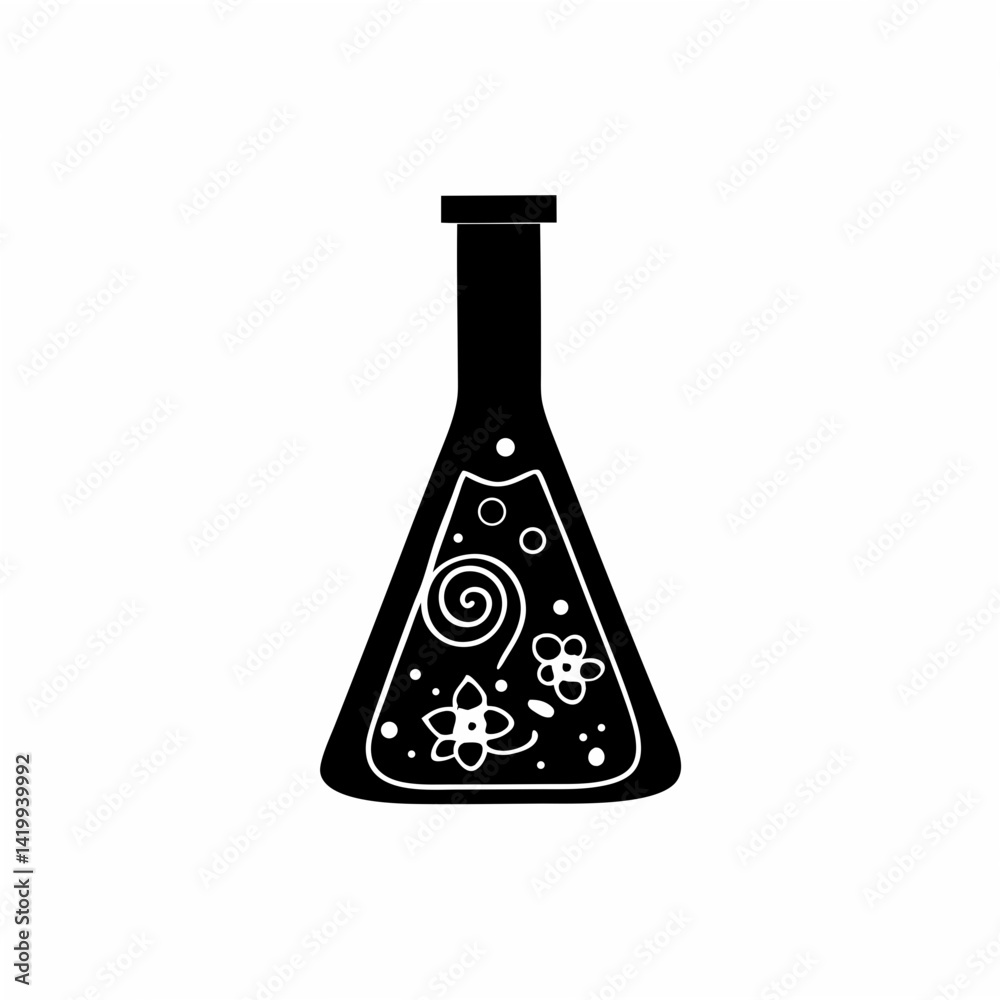 creative Silhouette Flask (Erlenmeyer) Icon Vector Illustration creative Silhouette Flask (Erlenmeyer) Icon Vector Illustration