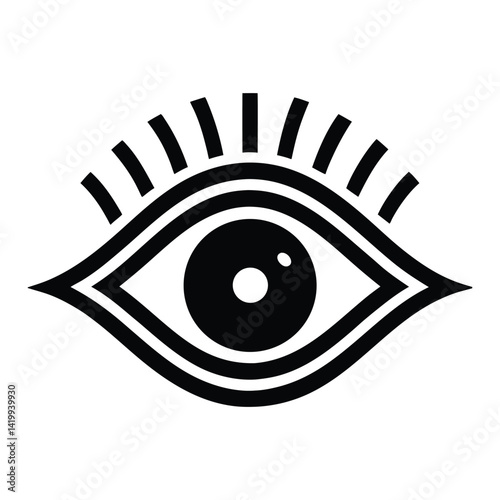 Tech eye with digital waves on white background