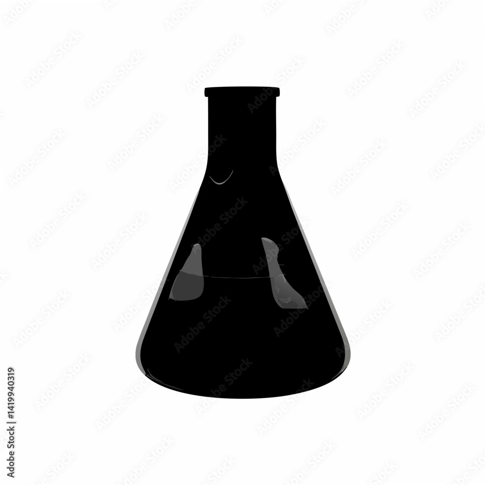 creative Silhouette Flask (Erlenmeyer) Icon Vector Illustration creative Silhouette Flask (Erlenmeyer) Icon Vector Illustration