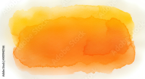 Abstract Orange and Yellow Watercolor Wash Background Texture