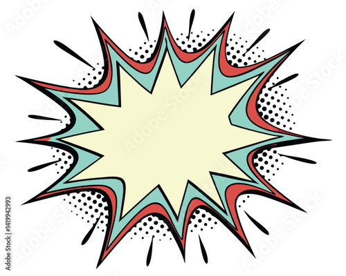 Vibrant Pop Art Explosion Burst Vector for Dynamic Graphics.