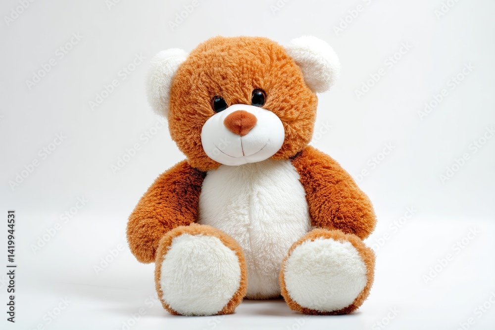 A seated, brown teddy bear with cream-colored paws. A seated, brown teddy bear with cream-colored paws.