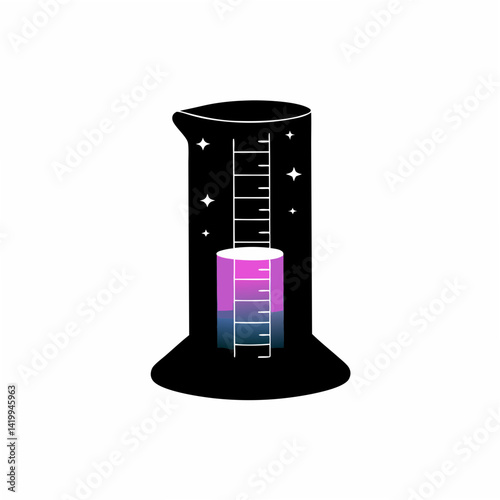 creative Silhouette Measuring Cylinder Icon Vector Illustration 
