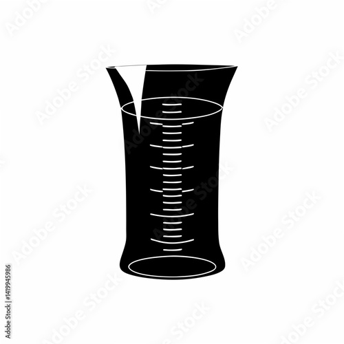 creative Silhouette Measuring Cylinder Icon Vector Illustration 
