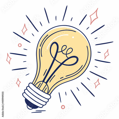 Creative Light Bulb Illustration Representing Idea Generation And Innovative Thinking