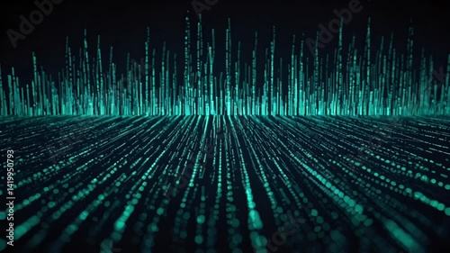 Striking technology background with glowing data lines flowing in abstract patterns