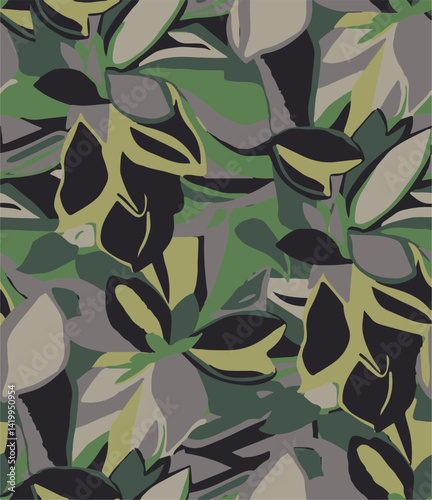 abstract, vector, monochrome, big flowers, all over textiles design, illustration digital image can be used for wrapping paper