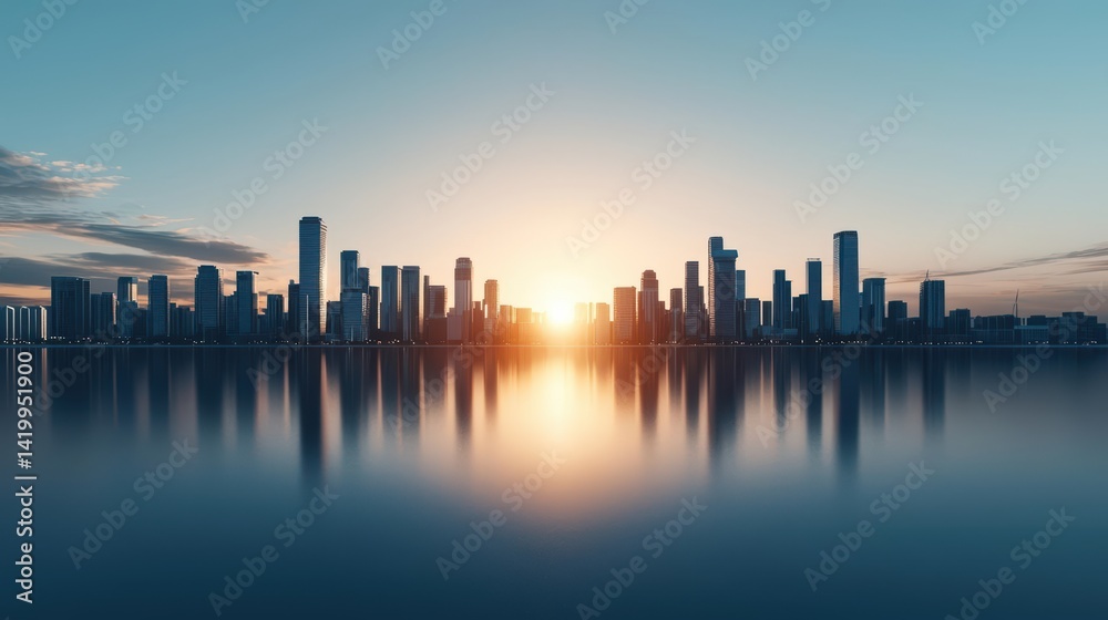 A futuristic city skyline powered by renewable energy, funded by ethical and sustainable investments A futuristic city skyline powered by renewable energy, funded by ethical and sustainable investments