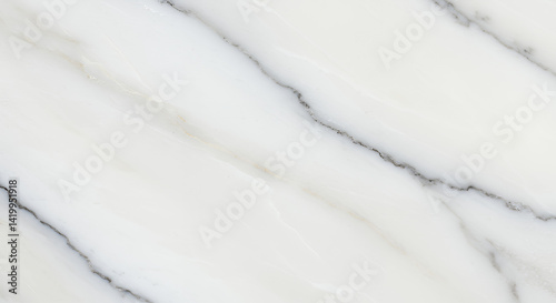 Elegant White Marble Texture with Grey Veining High Resolution Background Image