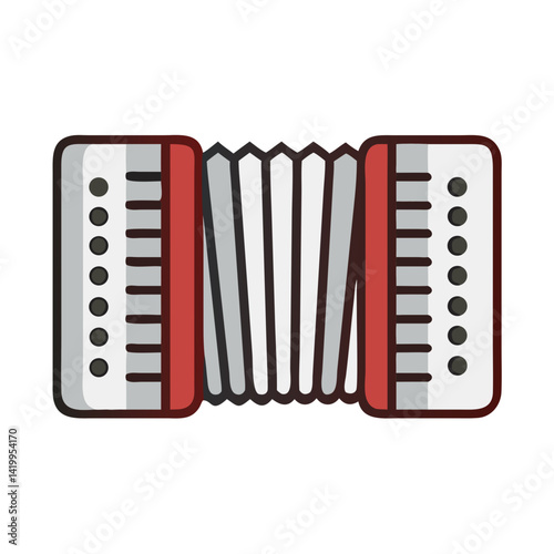 Accordion Icon Representing Traditional Instrument and Folk Music