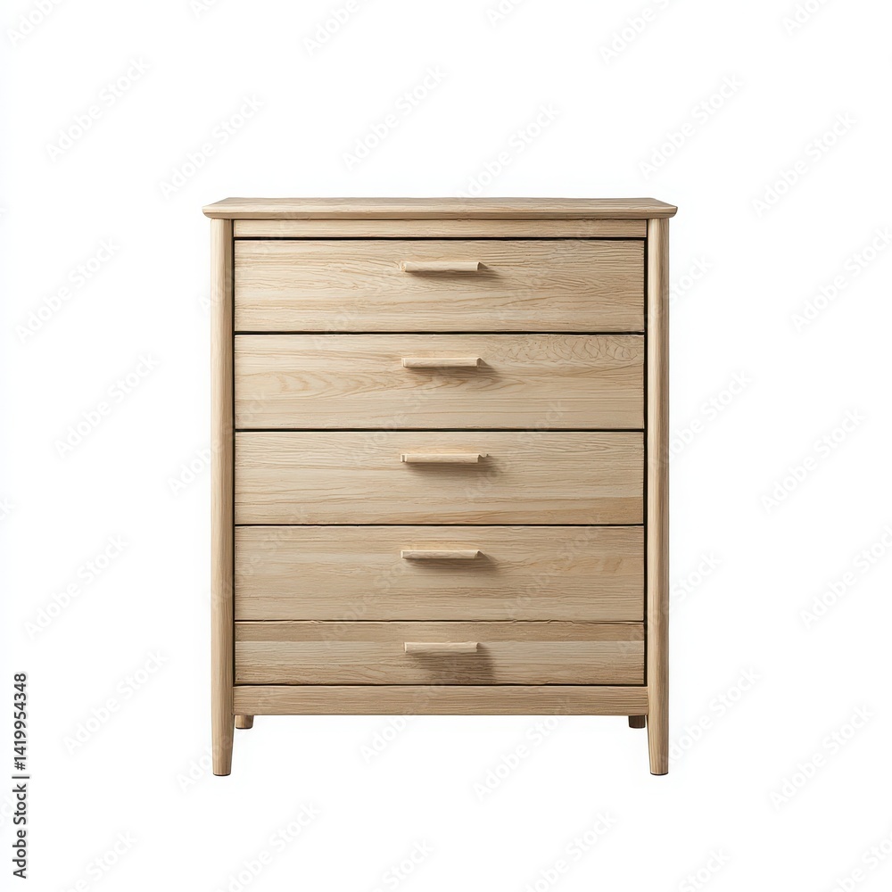 Wooden dresser with drawers isolated on white background Wooden dresser with drawers isolated on white background