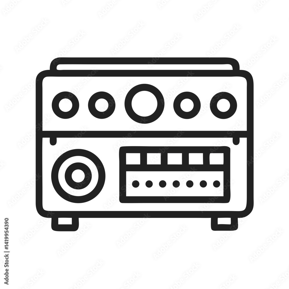 Audio Amplifier Icon Representing Sound System and Audio Enhancement Audio Amplifier Icon Representing Sound System and Audio Enhancement