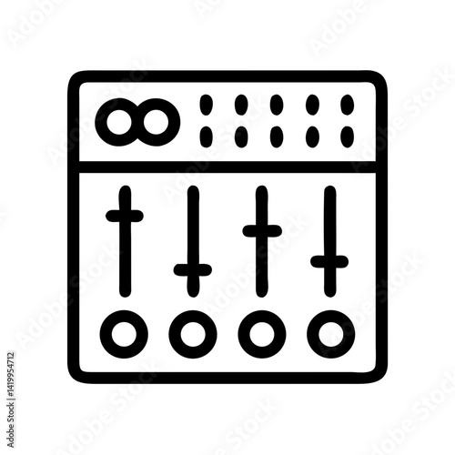 Audio Mixer Icon Representing Sound Control Console and Audio Mixing