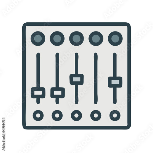 Audio Mixer Icon Representing Sound Control Console and Audio Mixing