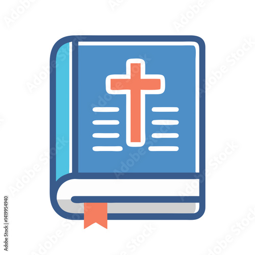 Bible Book Icon Representing Religious Text and Spiritual Study