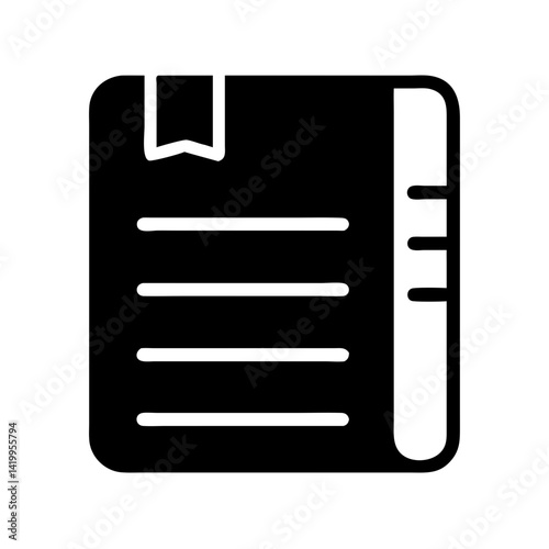 Book with Tabs Icon Representing Study Notes and Academic Organization