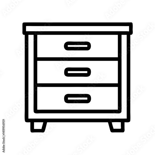Chest of Drawers Icon Representing Bedroom Storage and Organization