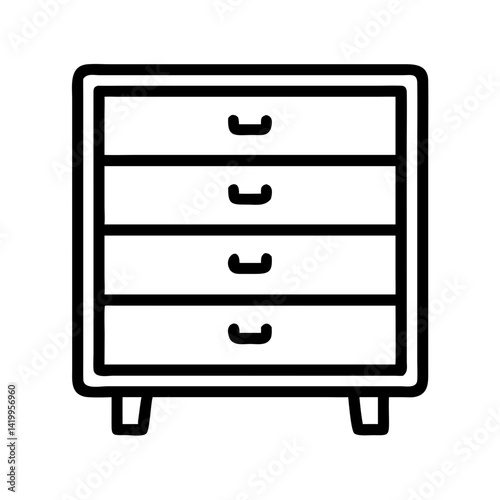 Chest of Drawers Icon Representing Bedroom Storage and Organization