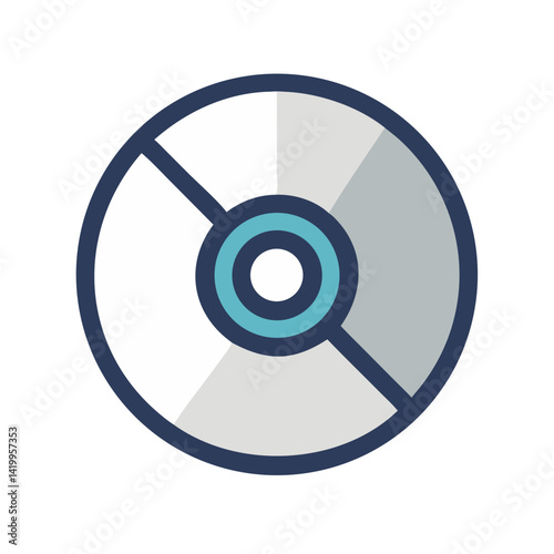 Compact Disc Icon Representing Physical Music Storage and Audio Media
