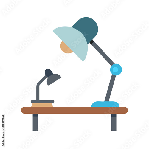 Desk Lamp Icon Representing Study Space and Lighting for Productive Work