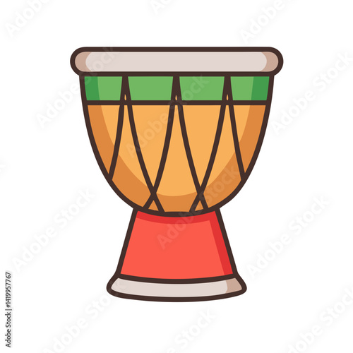 Djembe Drum Icon Representing African Percussion and Traditional Music