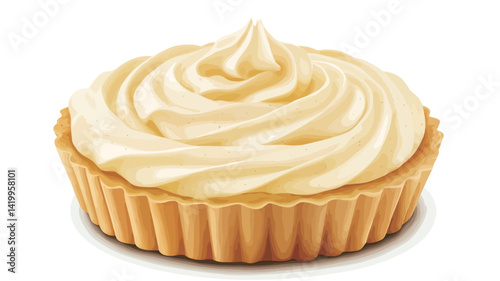 Studio close-up: A baked custard sauce, served in a white fluted baking dish. The custard sauce has a fine and smooth texture, with a slightly brown surface, suggesting a delicate caramelization.