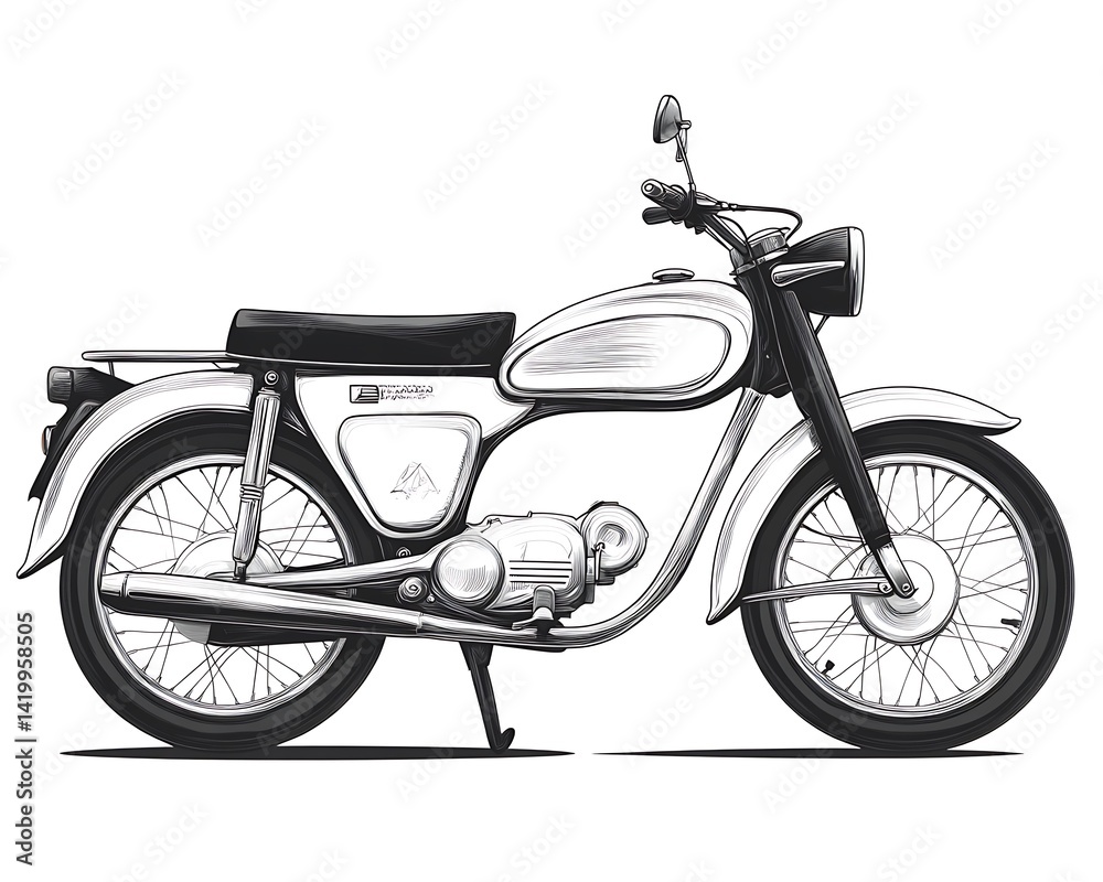 Fototapeta premium Vintage Motorcycle Illustration