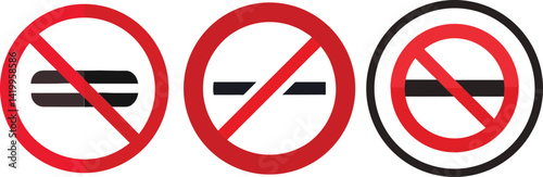 Set For Three prohibition signs, red with a diagonal slash, are displayed Isolated on Vector Illustration Free Download Set For Three prohibition signs, red with a diagonal slash, are displayed Isolated on Vector Illustration - GFXLoad
