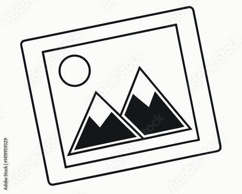 Simple Image Placeholder Vector Icon for Web and App Design.