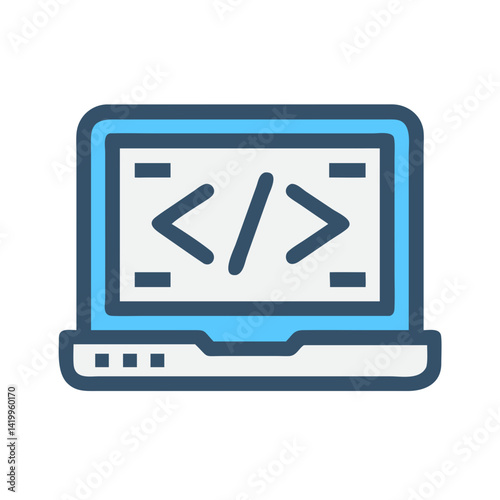 Laptop with CSS Icon Representing Front-End Web Development and Styling