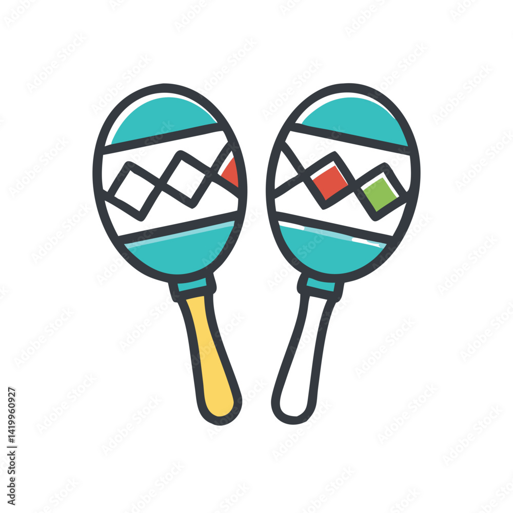 Maracas Icon Representing Hand Percussion Instrument for Rhythm and Music Performance Maracas Icon Representing Hand Percussion Instrument for Rhythm and Music Performance