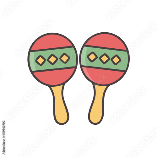 Maracas Icon Representing Hand Percussion Instrument for Rhythm and Music Performance