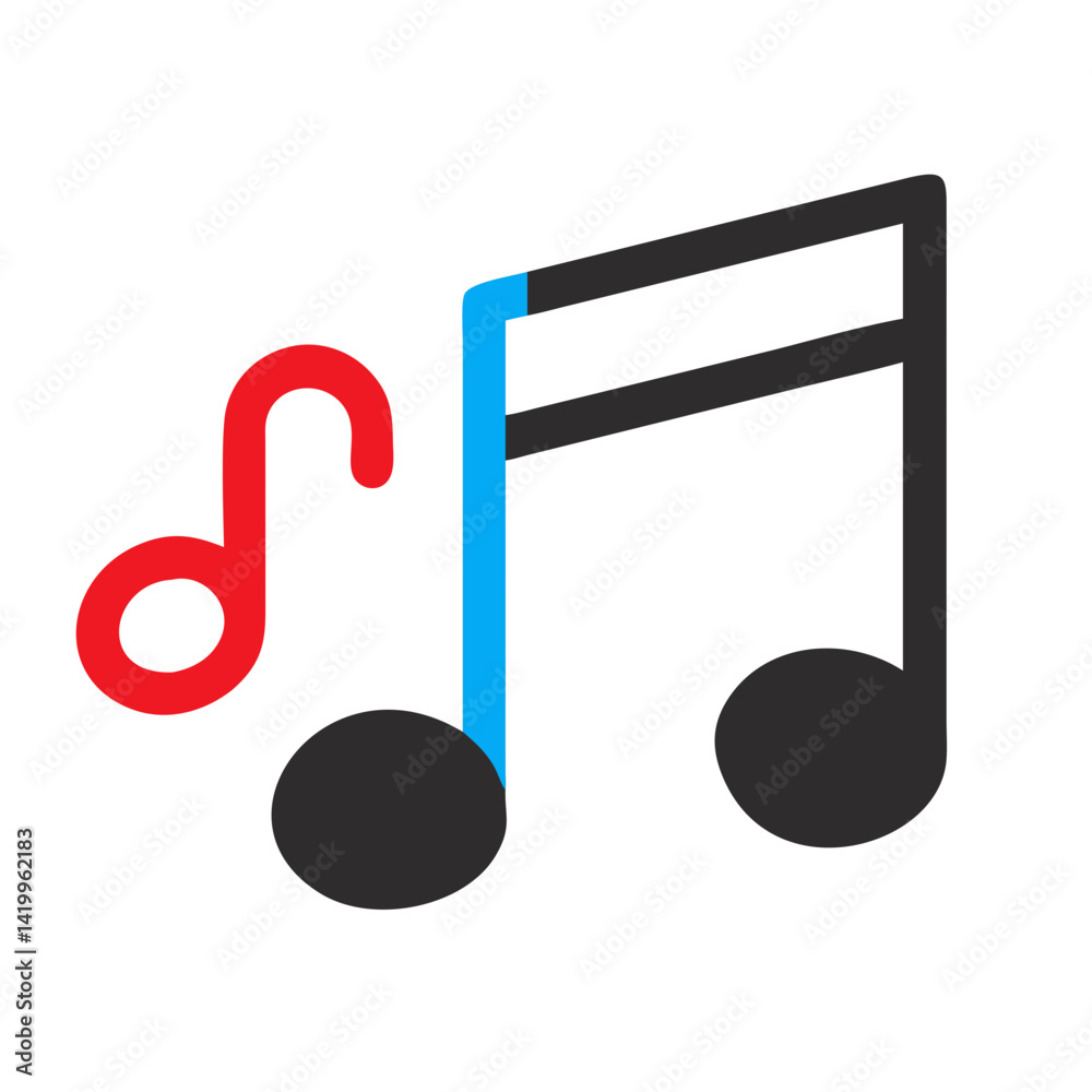 Music Notes Icon Representing Melody or Song Composition and Musical Expression Music Notes Icon Representing Melody or Song Composition and Musical Expression